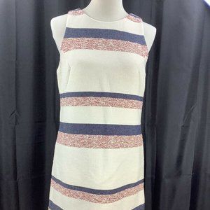 ANN TAYLOR Women's Size 6 Dress Shift Sleeveless Boulce Tweed Striped
